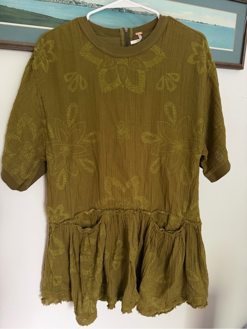 Free People Olive Green Peplum Top Dress